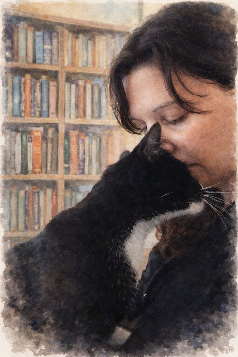 Magali Fontargente et sa chatte Zingara